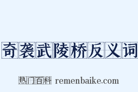 奇袭武陵桥反义词是什么意思的图片